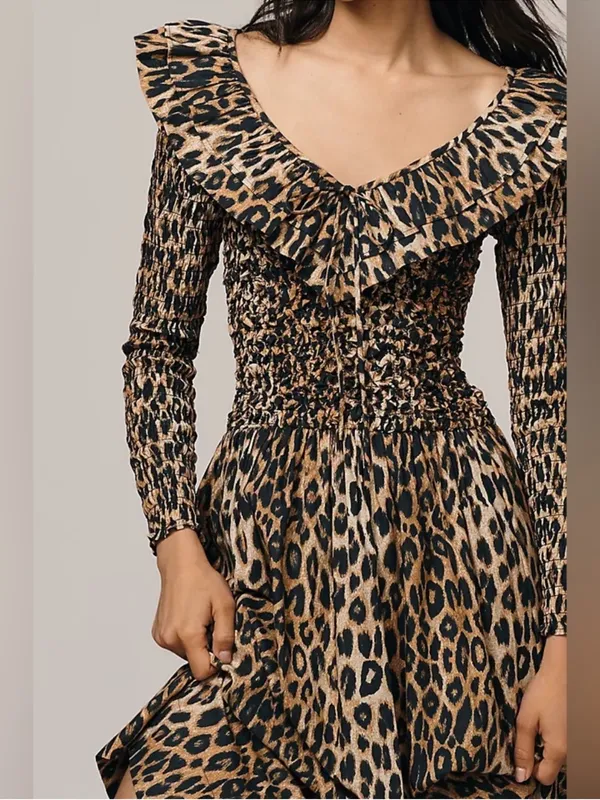 Damson Madder Harper Smocked Long Sleeve Midi Dress - Image 2