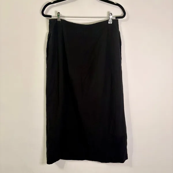 Madewell Black Wrap Button Front Midi Skirt Sz 8 - Image 6