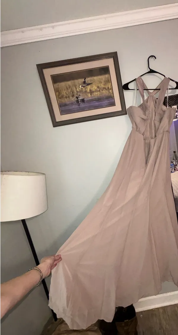 Azazie Bridesmaid Dress Taupe - Image 2