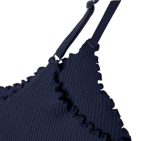Aerie Seamless Rib Corset Bra Top Size Medium Navy Blue Lounge Crop Y2K Basic - Image 4
