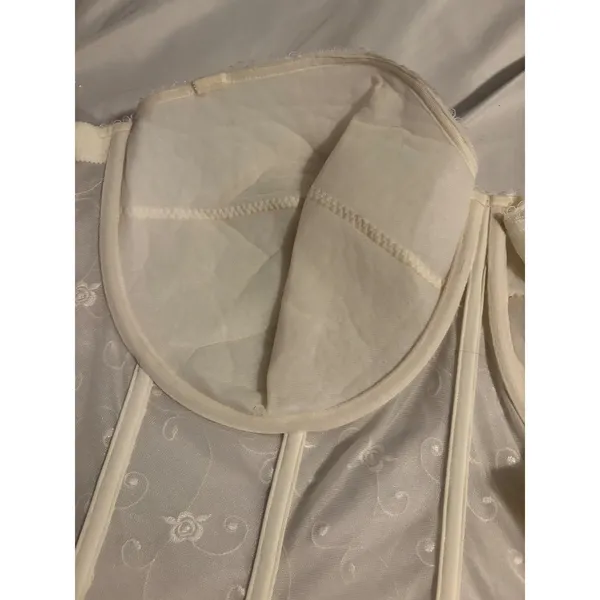 Dominique Ariel Bridal Corset Floral‎ Embroidered Bone White NWT 46DD Coquette - Image 5