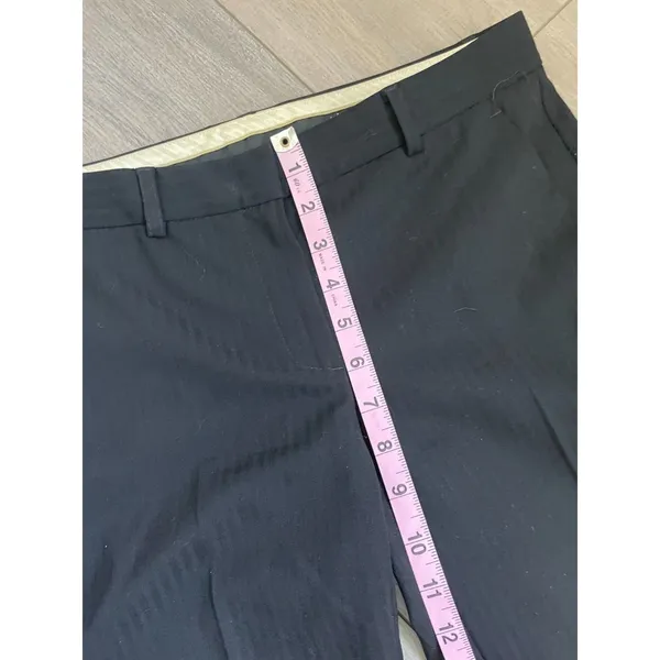 Theory Womens Black Flare Leg Pocket Trousers pinstripe Pants Size 2 - Image 7