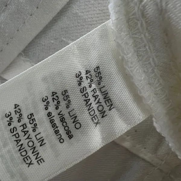 White House Black Market The‎ Trouser White Linen Blend Wide Leg Pants Size 4 - Image 8