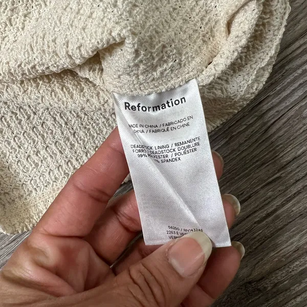 Reformation Cream Textured Knit Top - Image 4
