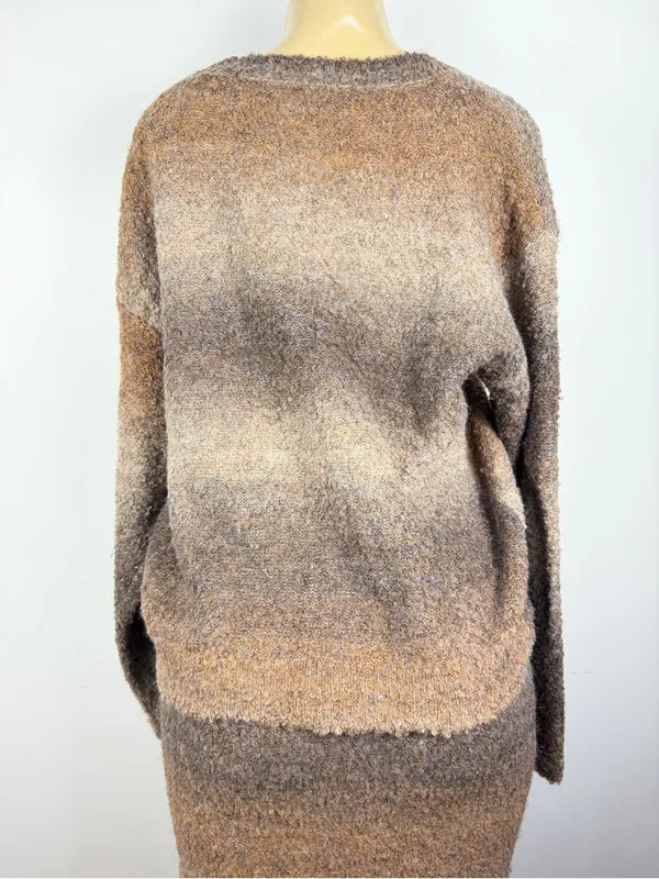 Vici 2-piece Sweater Set Skirt Sz S Brown Ombre Fall Outfit - Image 9
