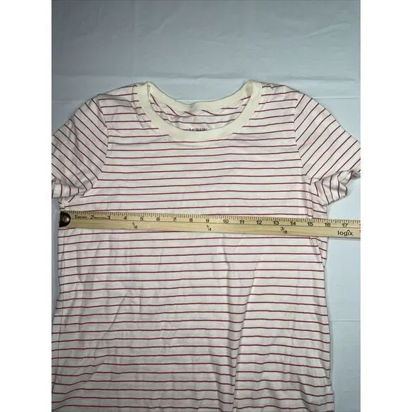 J. Crew Factory Broken-In Pink Stripped Short Sleeve Women's‎ Shirt Size XS - Image 2