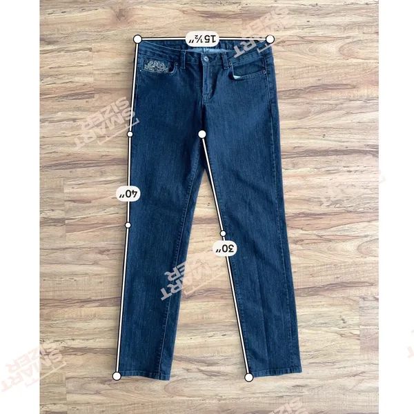Cielo Jeans USA Womens Dark Wash Embroidered Rhinestone Straight Leg Jeans Sz 31 - Image 4