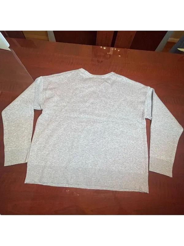 Beldini Double Knit Novelty Cat sweater from Grey kitties graphic design Sz L - Image 7
