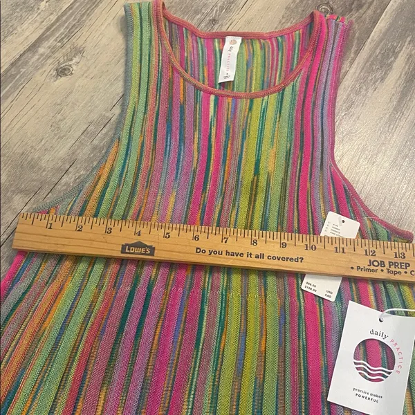 Anthropologie Daily Practice Cheap Shot Multicolor Rainbow Sweater Dress SMALL - Image 8