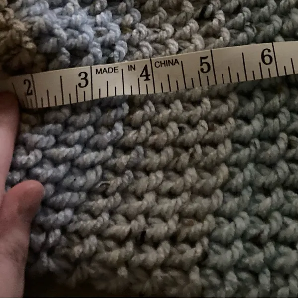 Handmade multicolored knit beanie hat for adults Blue - Image 5
