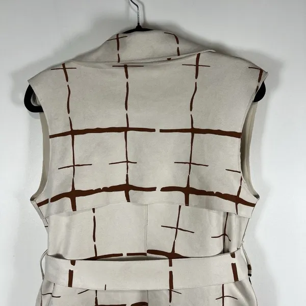 Bellivera Faux Suede Sleeveless Jacket With‎ Belt NWT Womens Size XS - Image 9