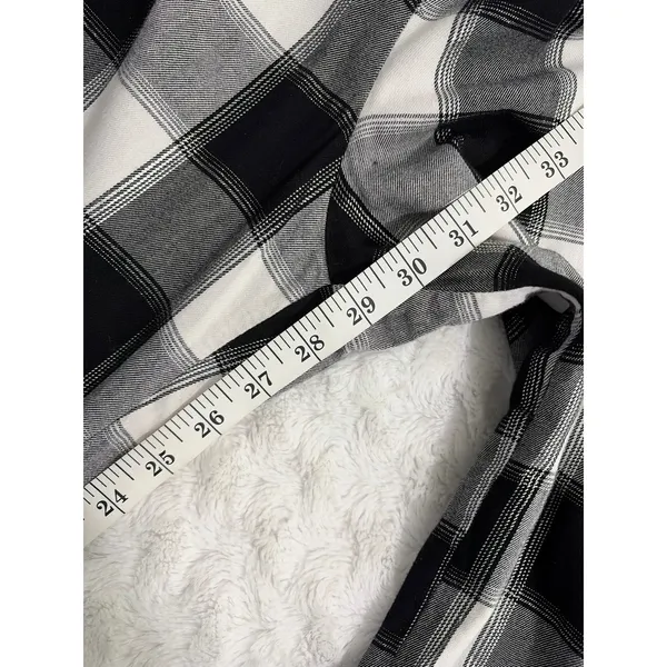 Victoria's Secret Black White Metallic Plaid Preppy Loungewear Pajama Pants S - Image 10