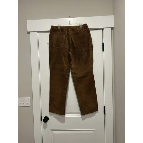 Bagatelle New Vintage 90s Brown Genuine Suede Leather Pants Women’s 16 High Rise Straight - Image 6
