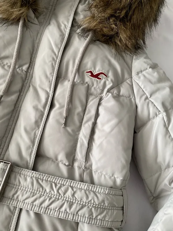 Hollister Light Grey Down Puffer Parka - Image 3