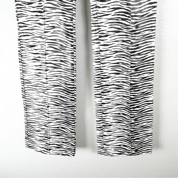 I.AM.GIA Black White Zebra Animal Print Faux Vegan Leather Pants Small Boho - Image 7