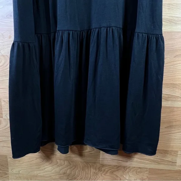 Eyelash Couture Size Large Black Maxi Dress with Tie Neck - Image 6