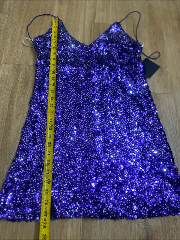 Lulu's Purple Sequin Spaghetti-Strap Mini Dress - Image 5