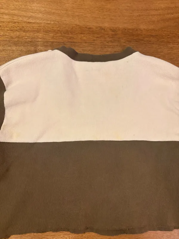 John Galt Brandy Melville Shirt Long Sleeve brown an cream - Image 3