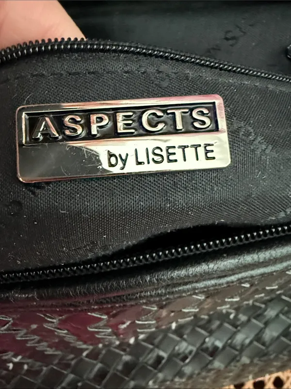 Vintage 80s/90s Aspects by Lisette Black Basketweave East West Doctor’s Bag - Image 4