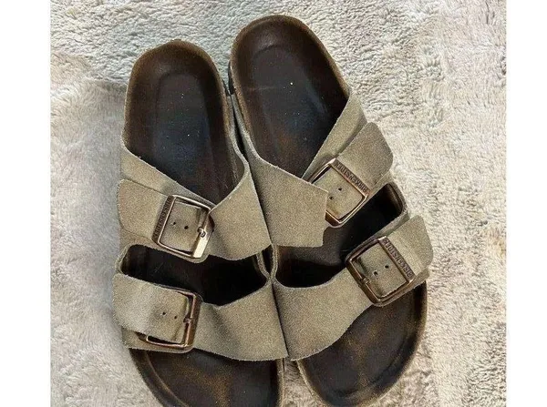 Birkenstock Arizona Women's Sandals Size 7 Brown Suede Slip-On Casual - Image 2