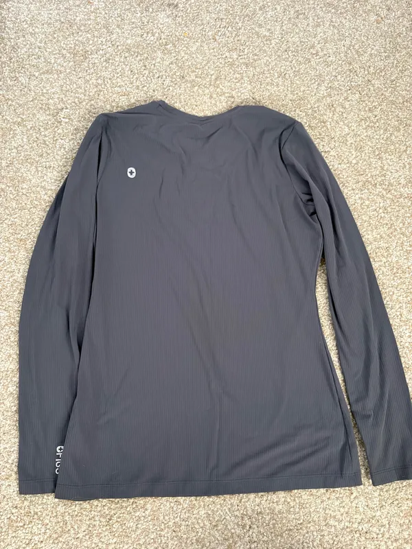FIGS Ribbed Long Sleeve Underscrub Charcoal - Image 3