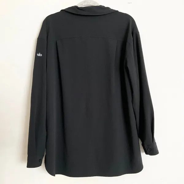 Alo Yoga Dreamscape Button Down Long Sleeve Black M - Image 5