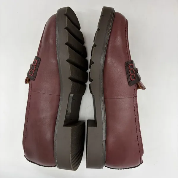 Cobb Hill by Rockport Womens 6.5 Janney Penny Loafers Burgundy Leather Lug Sole - Image 4
