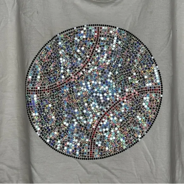 Glitsy Baseball Tank Top White Size M - Image 2
