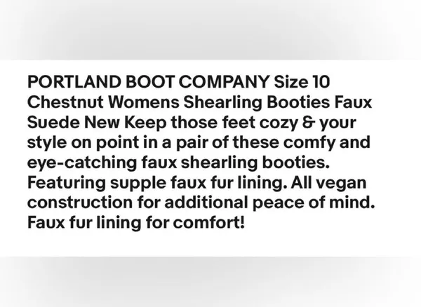 Pacific&Co PORTLAND BOOT COMPANY Size 10 Chestnut Womens Shearling Booties Faux Suede New - Image 14