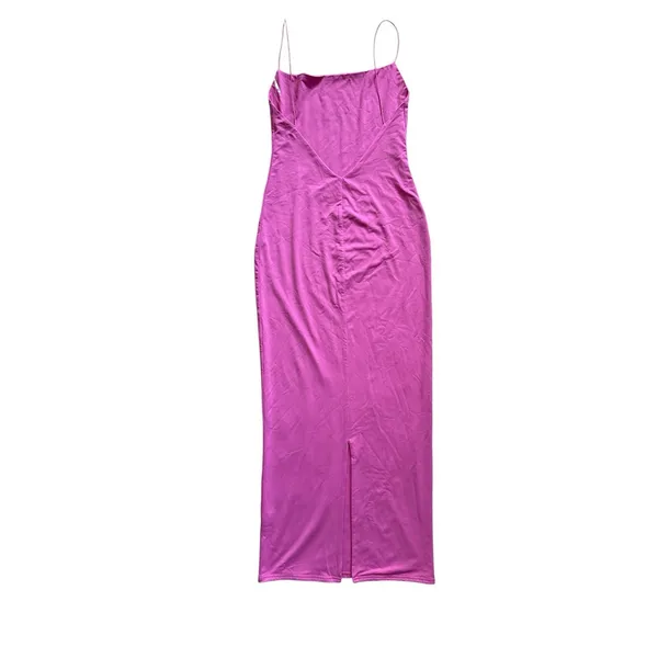 Meshki Maxi Slip Dress Womens Small Pink Spaghetti Strap Backless‎ Square Neck - Image 6