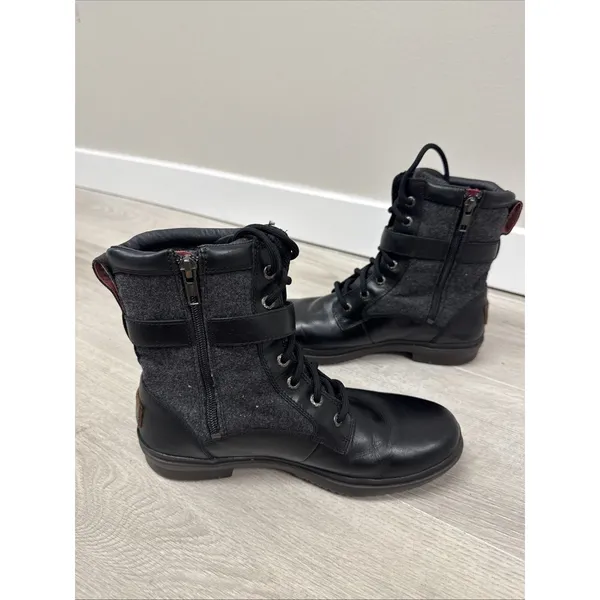 UGG Kesey 1005264 Waterproof Moto Boots Women’s 8 Black Wool Lined Leather - Image 2