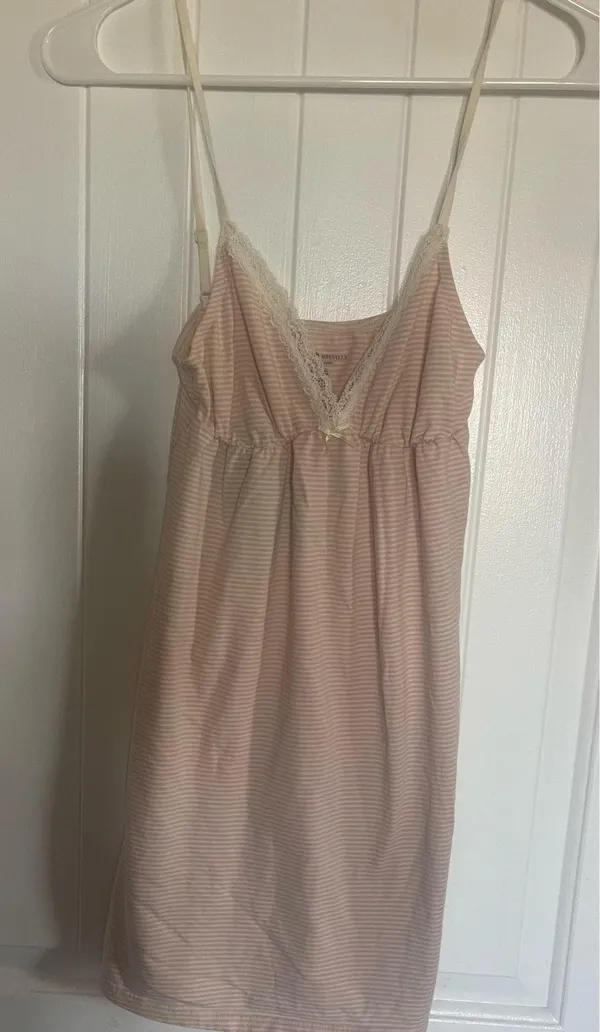 Brandy Melville pink and White striped babydoll - Image 3