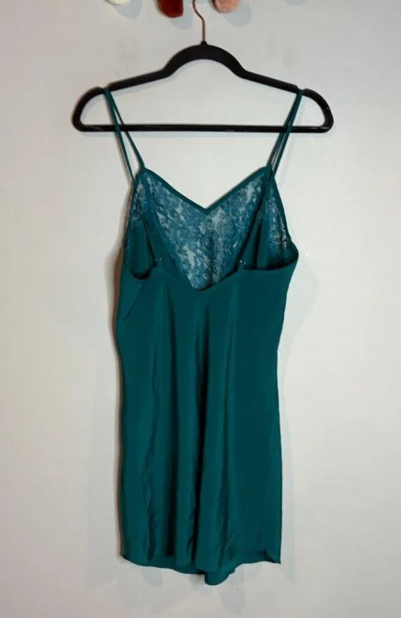 Vintage Victoria's Secret Gold Label teal lacy camisole slip - Image 4