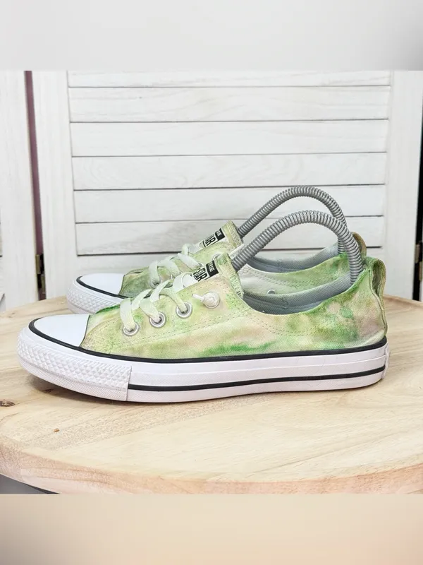 Converse Chuck Taylor All Star Shoreline‎ Slip On Sneakers Tie Dye Green 7.5 - Image 3