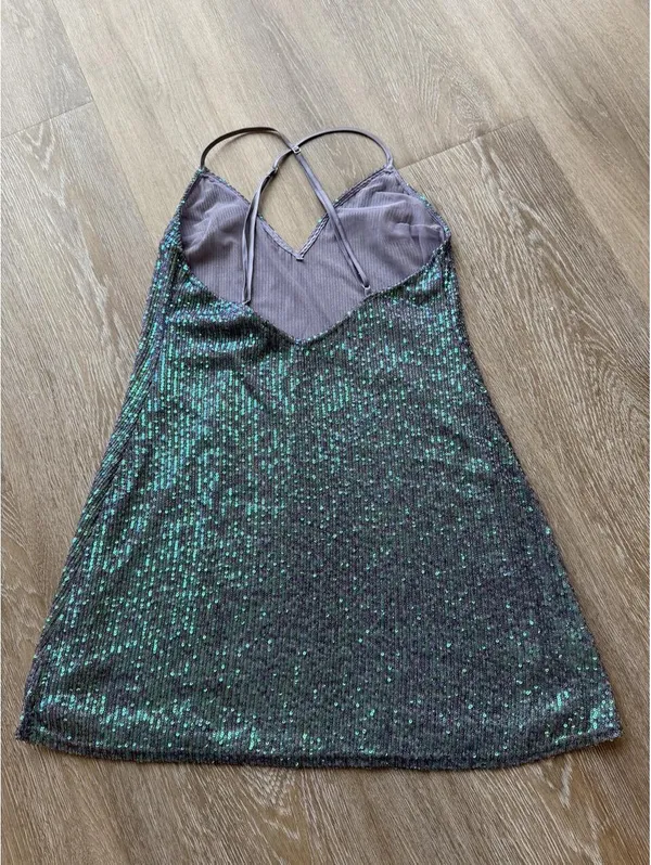 Victoria's Secret blue/green sequin mini dress - Image 2