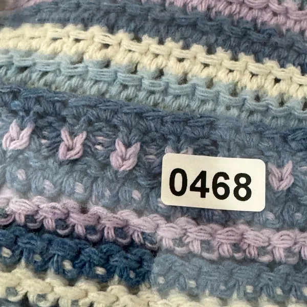 Altar'd State Womens Striped‎ Crochet Knit Cropped Sweater Blue Purple Yellow M - Image 6
