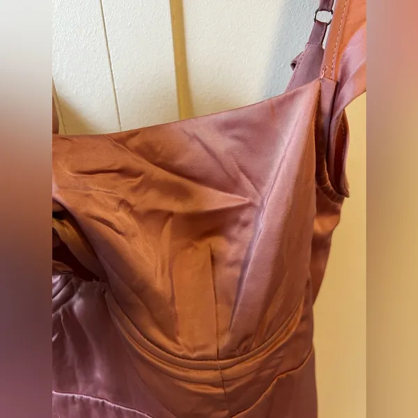 ASTR The Label Marla‎ Flutter Strap Satin Mini Dress NWOT Pink Rose Size L - Image 10