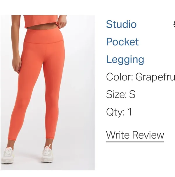 Vuori Studio Leggings Pocket Grapefruit Small - Image 7
