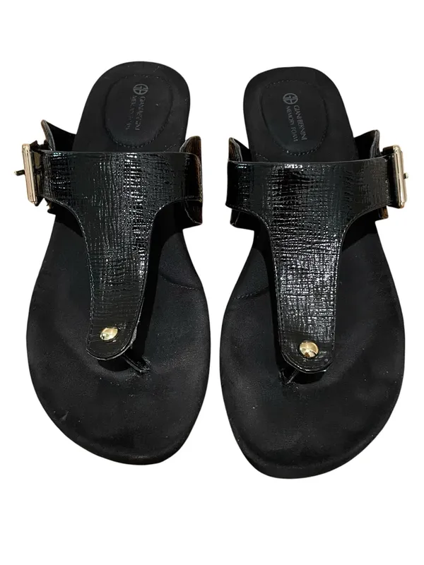 Giani Bernini Rivver Buckle Thong Sandals Black Womens Size 8.5 Comfort Slides - Image 5