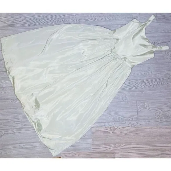 Jessica McClintock gunne sax light green jeweled tanktop fit & flair silky dress - Image 4