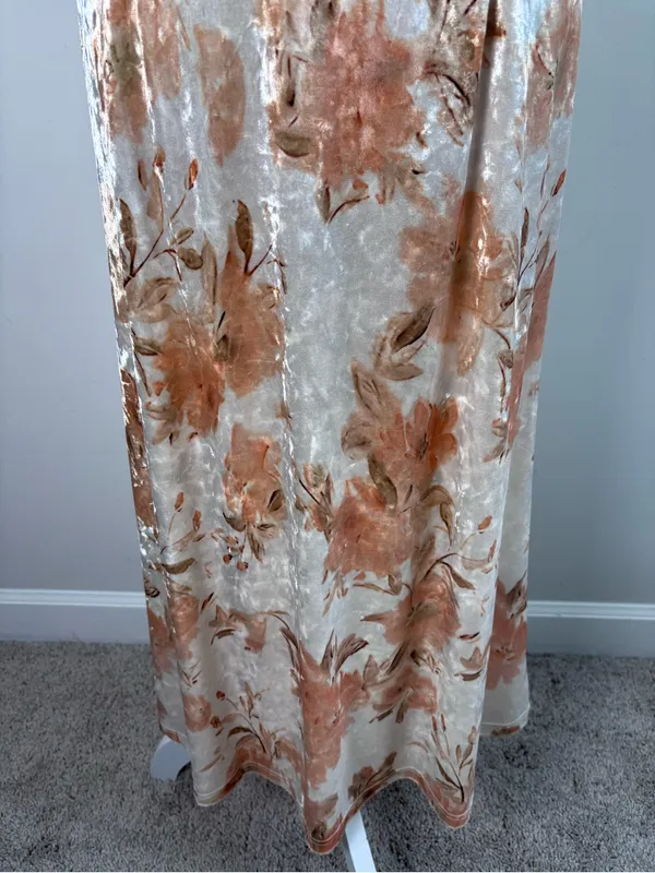 Dazy Floral Crushed Velvet Maxi Dress – Size L, Stunning Occasion Wear - Image 4