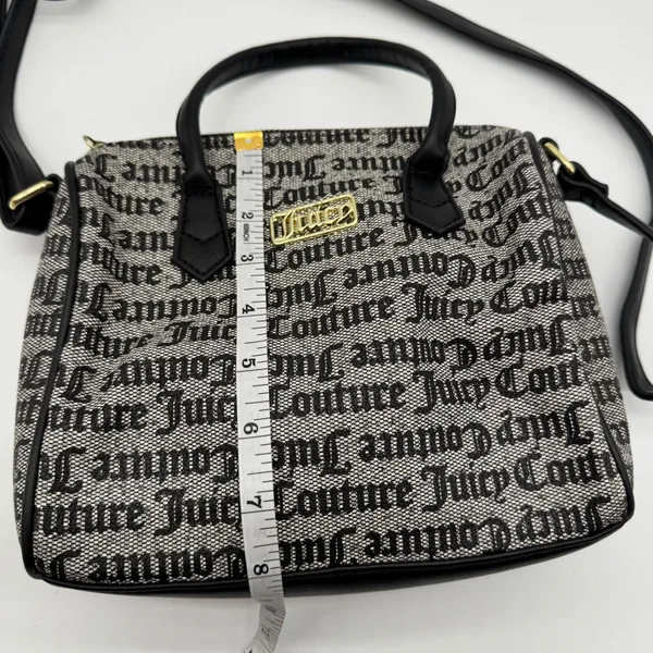 Juicy Couture Monogram Satchel Crossbody Bag Black White Logo AOP‎ - Image 4