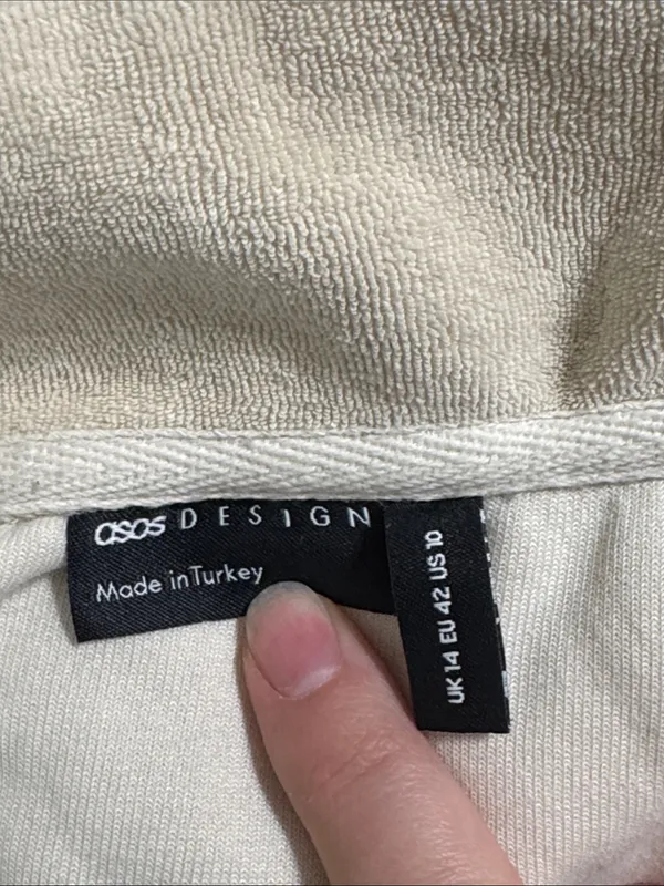 Asos Design 1/2 Zip Crop French Terry Towel Fabric Lounge Sweatshirt size 10 - Image 10