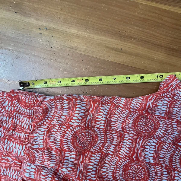 Free People Women's Linen Blend Orange Printed‎ Ankle Boho Summer Pants Size 6 - Image 8