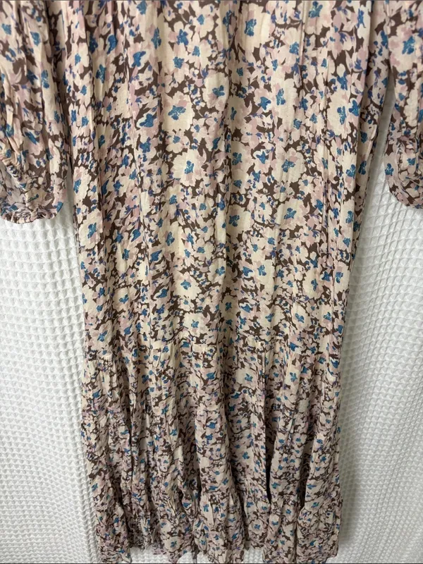 Z Supply Char La Paz Floral Midi Dress Latte Floral Tiered Medium NWT - Image 7