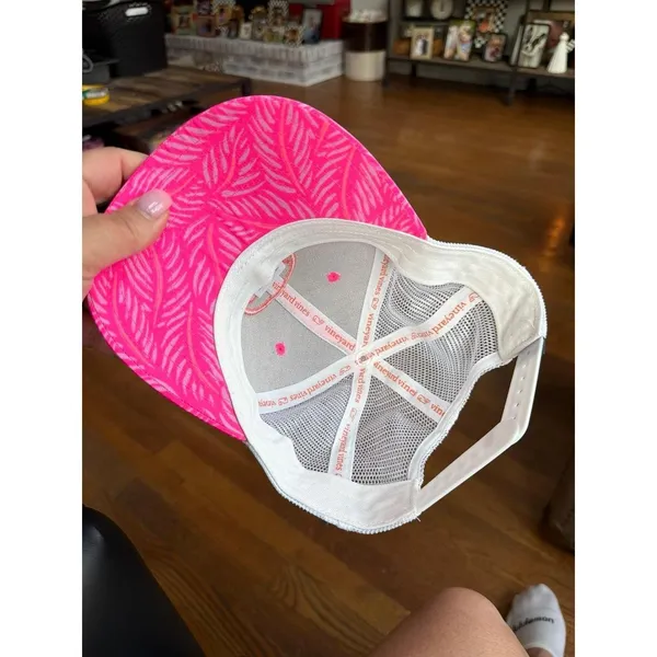 Vineyard Vines Pink Palm Leaf Trucker Hat adjustable - Image 2