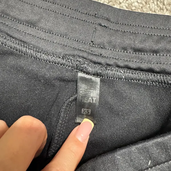 Black Athletic Sweatpants with Drawstring Waist Size XS - Image 2