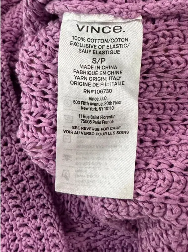 Vince Crochet Square Neck Camisole Lilac Purple Small - Image 6