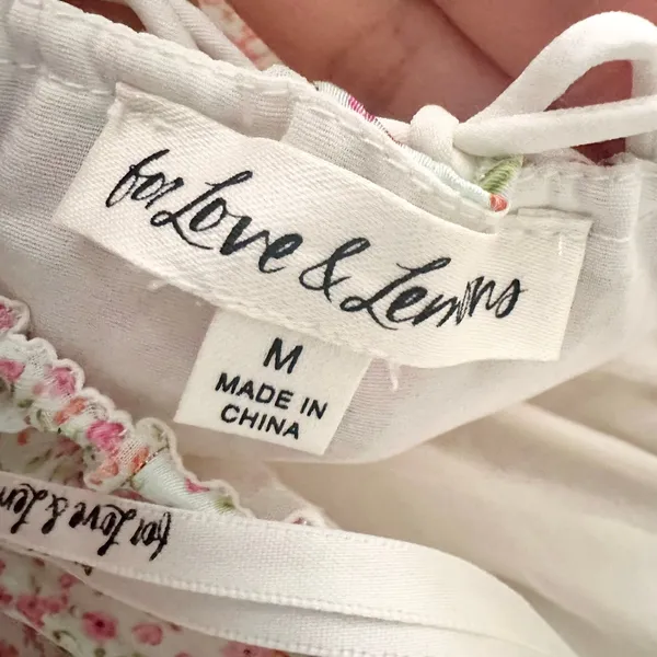 For Love & Lemons Colleen Ivory Red Floral Bustier Mini Babydoll Dress Medium - Image 10