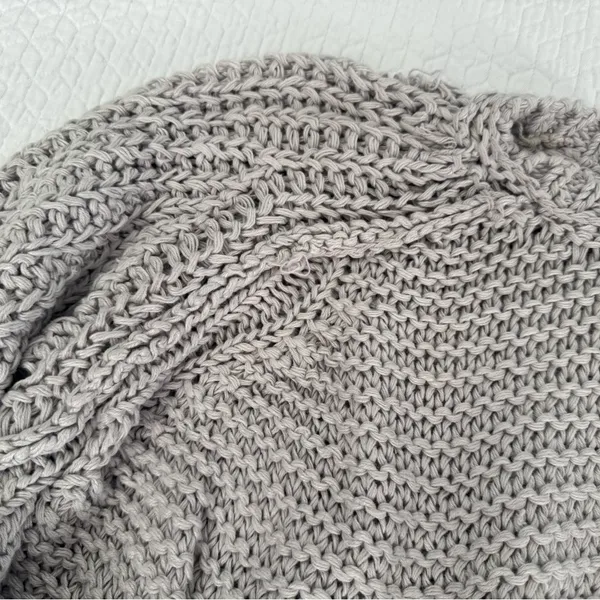 Free People Light Gray Chunky Knit Sweater - Image 3